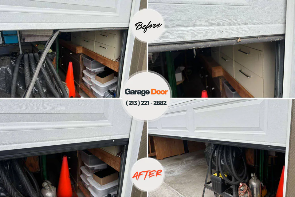 Before and after: garage door repair Crawford County
